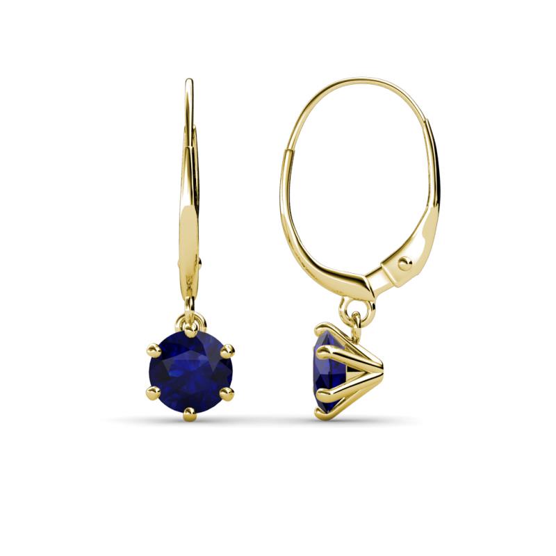 Calla Blue Sapphire (5mm) Solitaire Dangling Earrings 