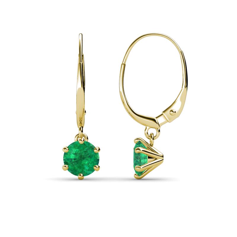 Calla Emerald (5mm) Solitaire Dangling Earrings 