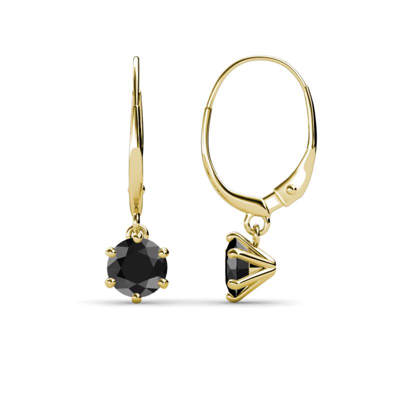 Calla Black Diamond (5mm) Solitaire Dangling Earrings 