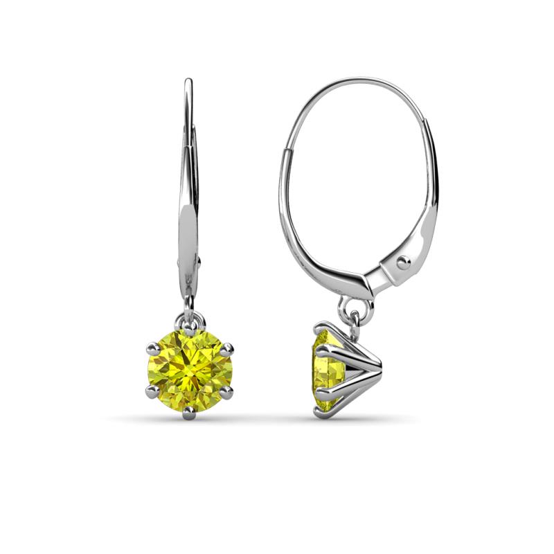 Calla Yellow Diamond (5mm) Solitaire Dangling Earrings 