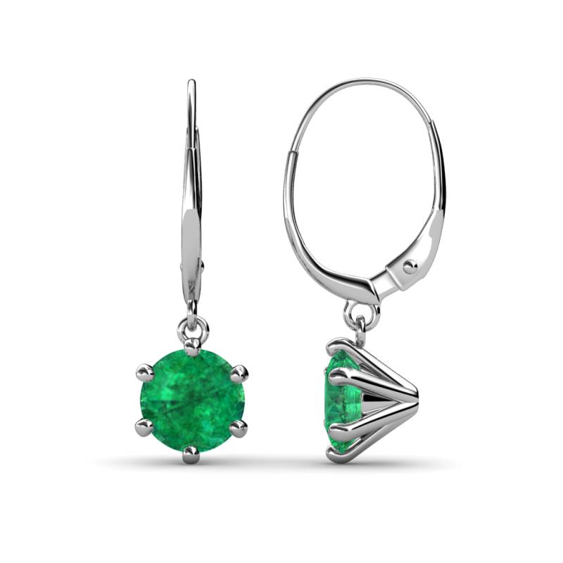Calla Emerald (6mm) Solitaire Dangling Earrings 