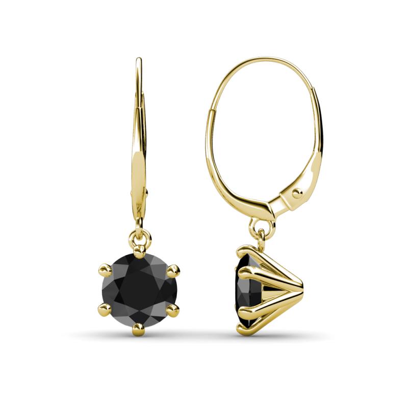 Calla Black Diamond (6mm) Solitaire Dangling Earrings 