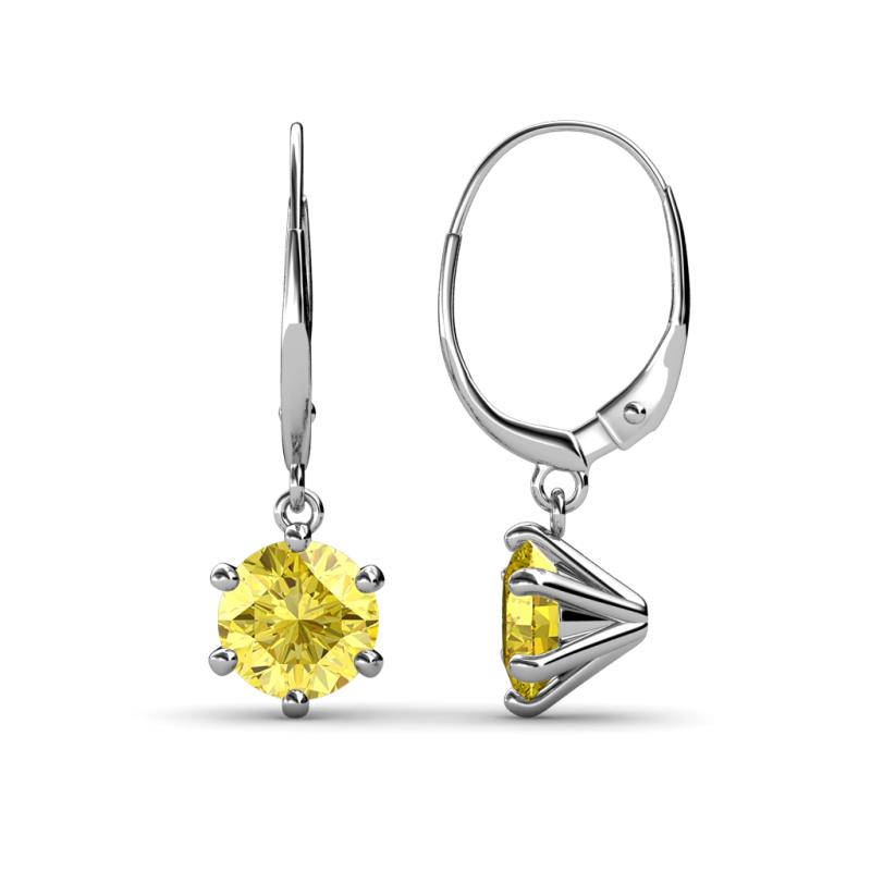 Calla Yellow Sapphire (6mm) Solitaire Dangling Earrings 