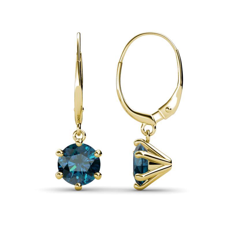 Calla Blue Diamond (6.5mm) Solitaire Dangling Earrings 