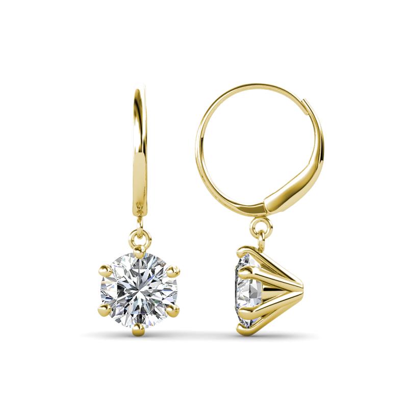 Calla Lab Grown Diamond (6.5mm) Solitaire Dangling Earrings 