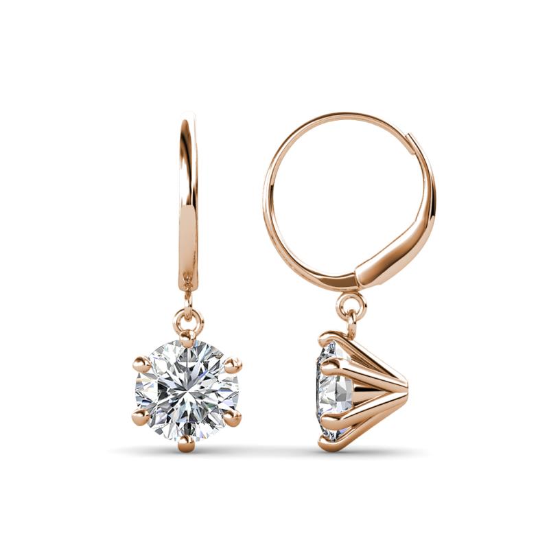Calla Lab Grown Diamond (6.5mm) Solitaire Dangling Earrings 