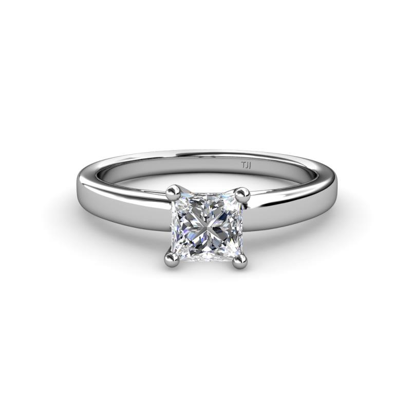 Annora Princess Cut Forever One Moissanite Solitaire Engagement Ring 