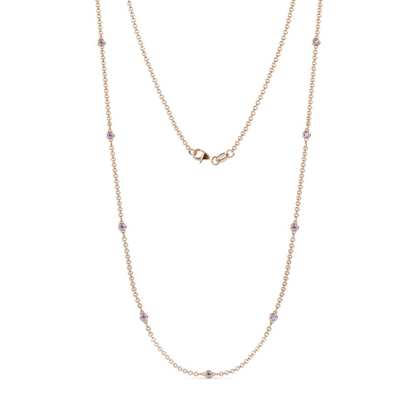 Adia (9 Stn/2mm) Tanzanite on Cable Necklace 