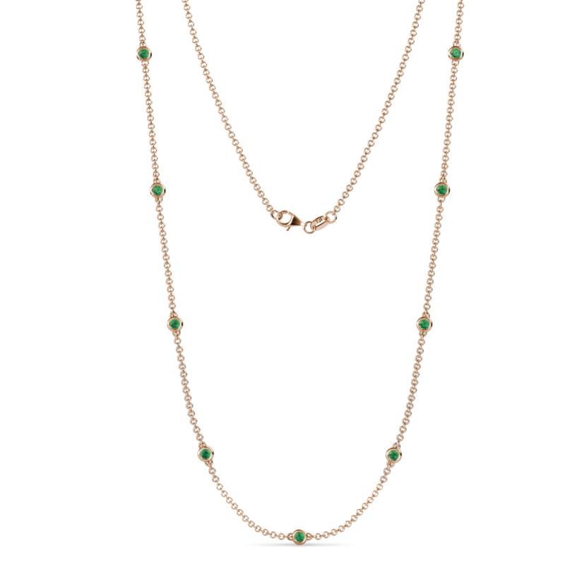 Adia (9 Stn/2.7mm) Emerald on Cable Necklace 