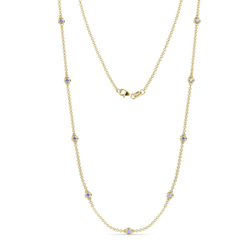 Adia (9 Stn/3mm) Tanzanite on Cable Necklace 