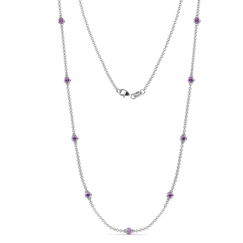 Adia (9 Stn/3mm) Amethyst on Cable Necklace 