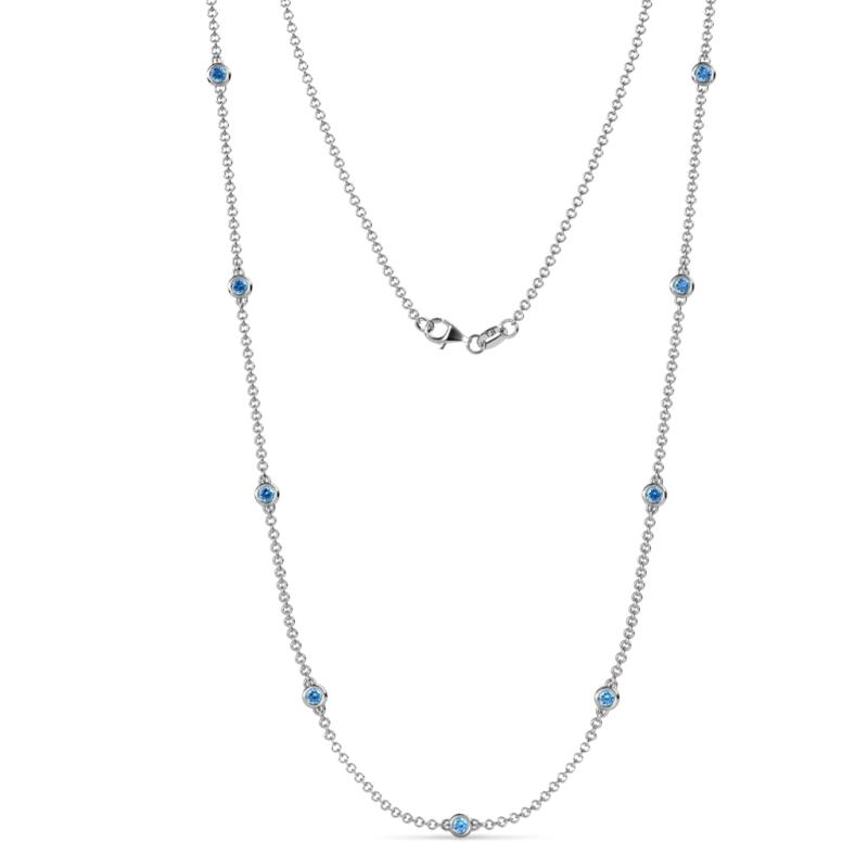 Adia (9 Stn/3mm) Blue Topaz on Cable Necklace 