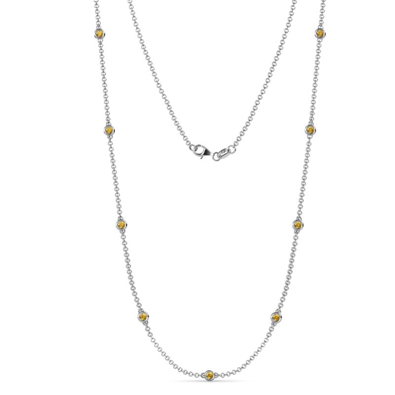 Adia (9 Stn/3mm) Citrine on Cable Necklace 