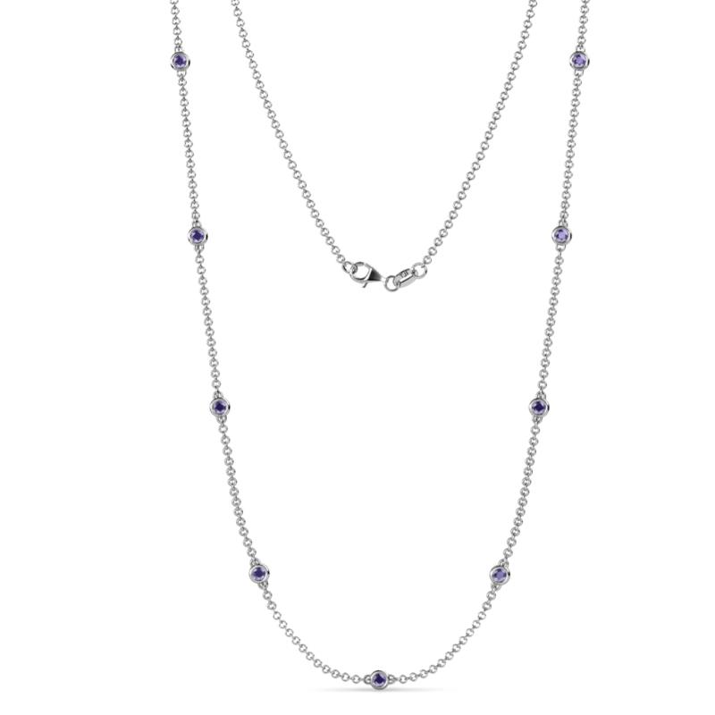 Adia (9 Stn/3mm) Iolite on Cable Necklace 