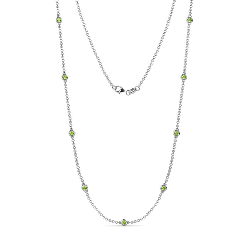 Adia (9 Stn/3mm) Peridot on Cable Necklace 