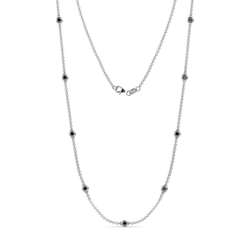 Adia (9 Stn/3mm) Black Diamond on Cable Necklace 