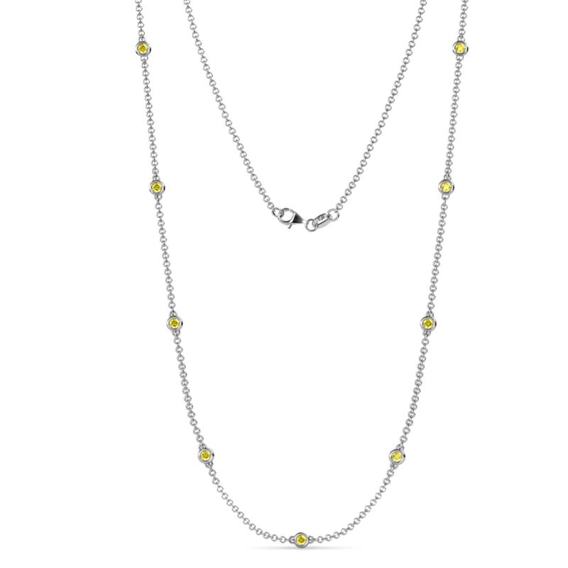 Adia (9 Stn/3mm) Yellow Sapphire on Cable Necklace 