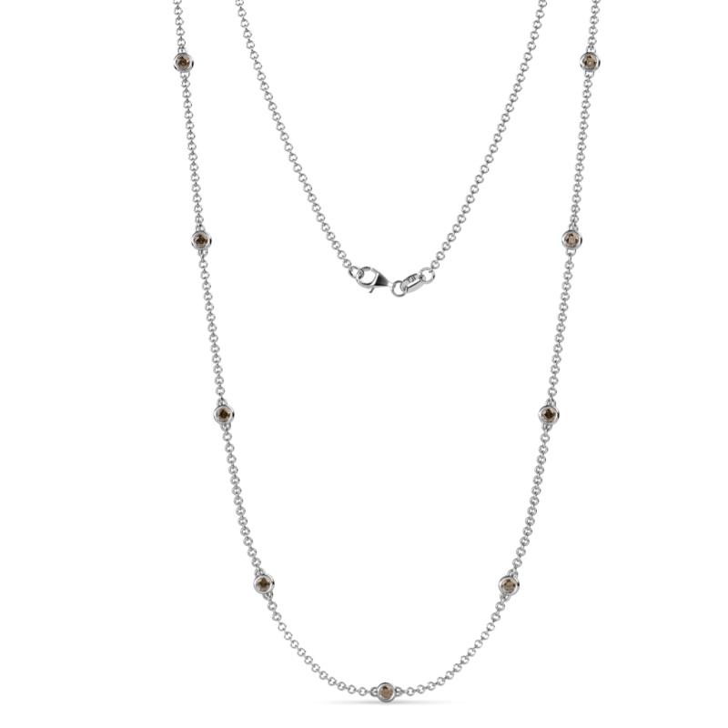 Adia (9 Stn/3mm) Smoky Quartz on Cable Necklace 