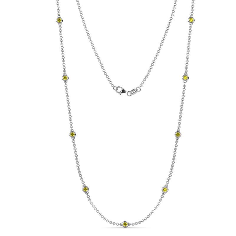 Adia (9 Stn/3mm) Yellow Diamond on Cable Necklace 