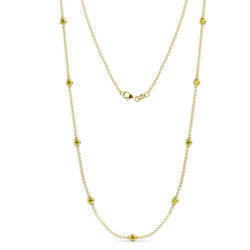 Adia (9 Stn/3mm) Yellow Diamond on Cable Necklace 