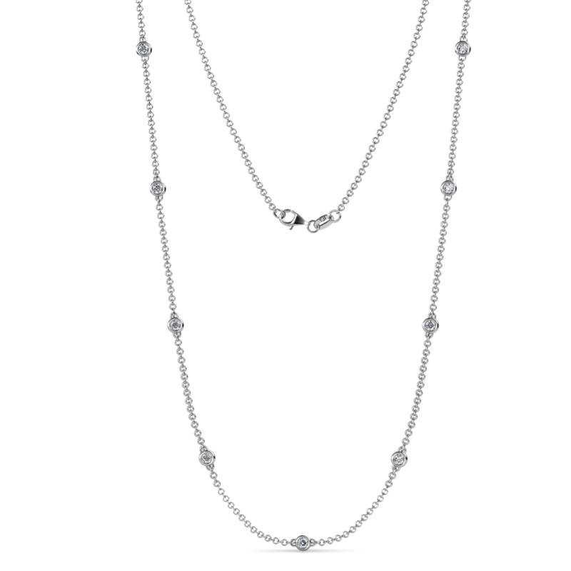 Adia (9 Stn/3mm) Diamond on Cable Necklace 