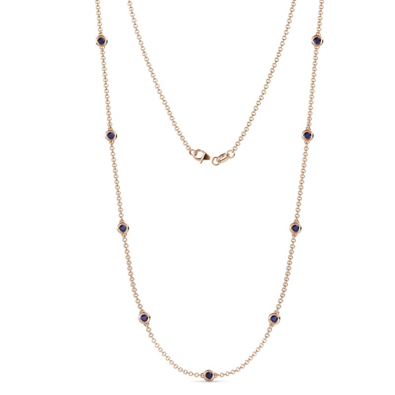 Adia (9 Stn/3.4mm) Blue Sapphire on Cable Necklace 