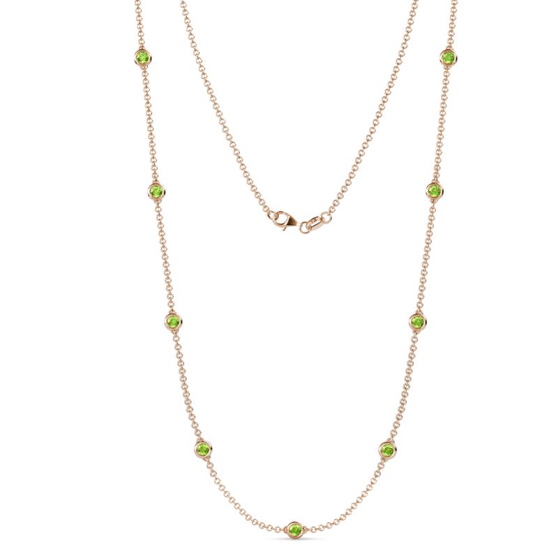 Adia (9 Stn/4mm) Peridot on Cable Necklace 