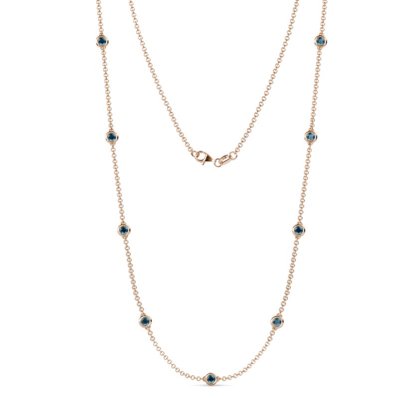 Adia (9 Stn/4mm) London Blue Topaz on Cable Necklace 