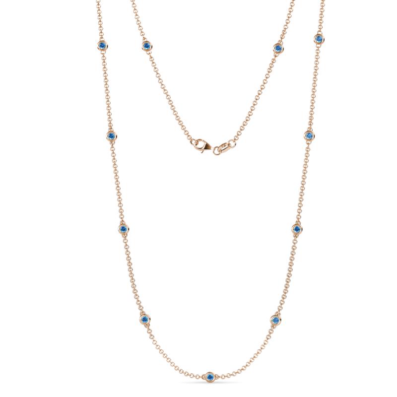 Asta (11 Stn/2.7mm) Blue Topaz on Cable Necklace 