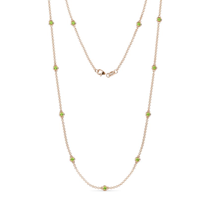 Asta (11 Stn/2.7mm) Peridot on Cable Necklace 