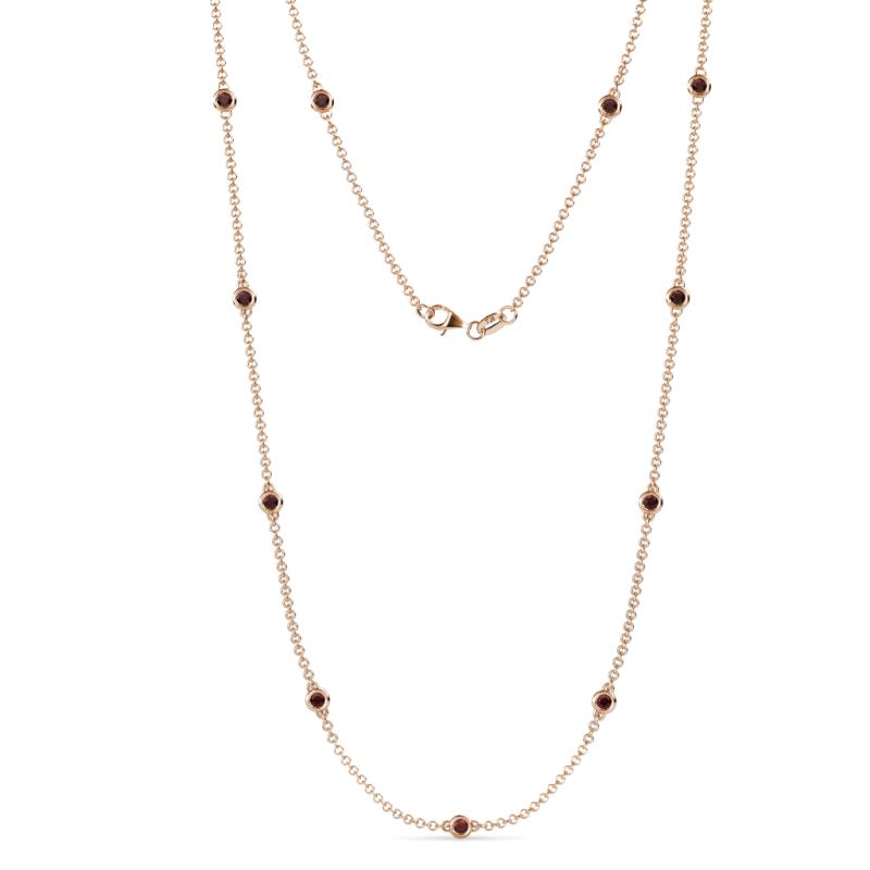 Asta (11 Stn/2.7mm) Red Garnet on Cable Necklace 