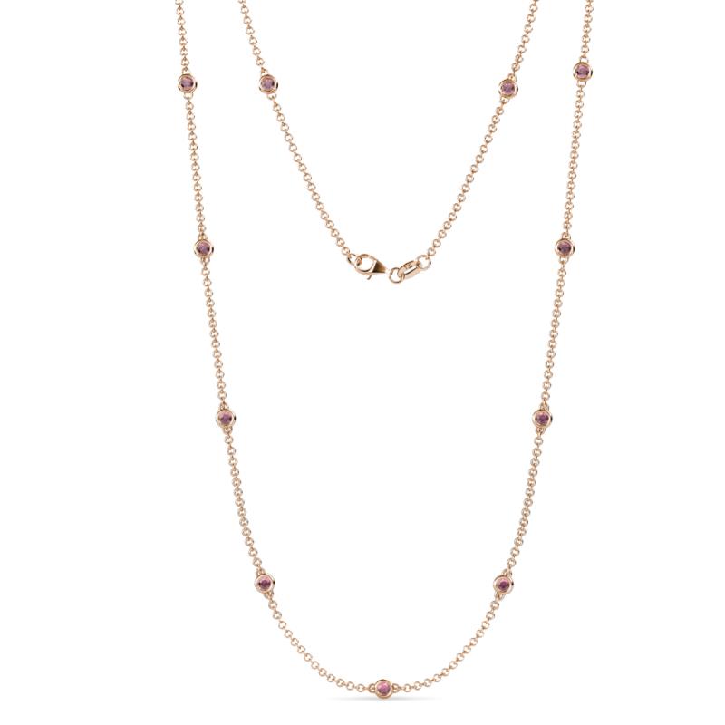 Asta (11 Stn/2.7mm) Rhodolite Garnet on Cable Necklace 
