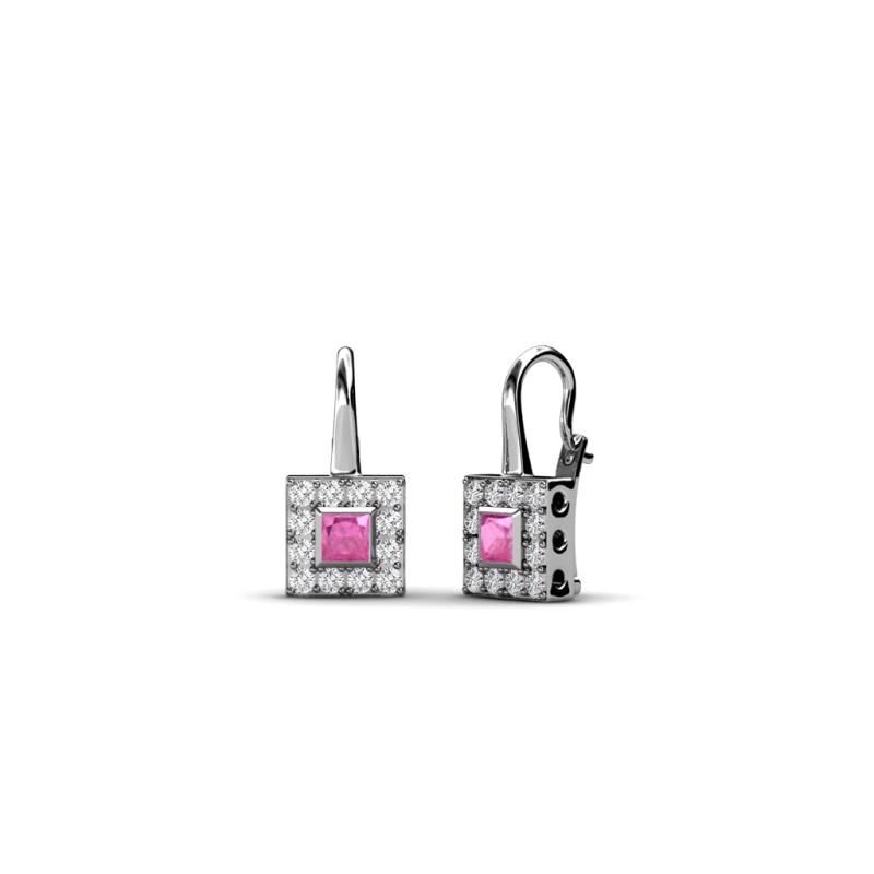 Esme Pink Sapphire Dangling Earrings 