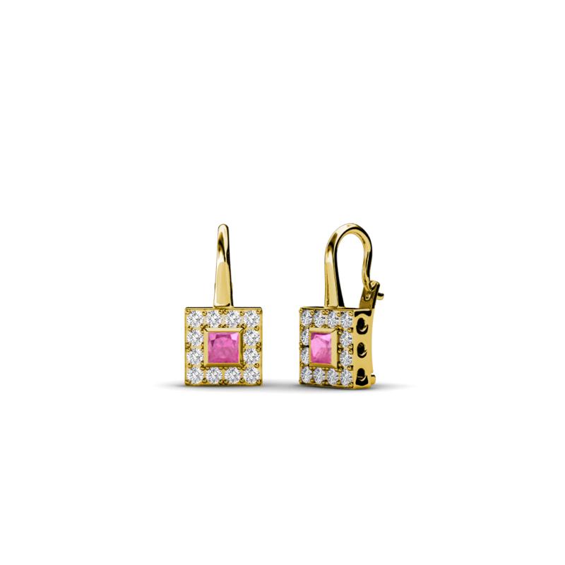 Esme Pink Sapphire Dangling Earrings 