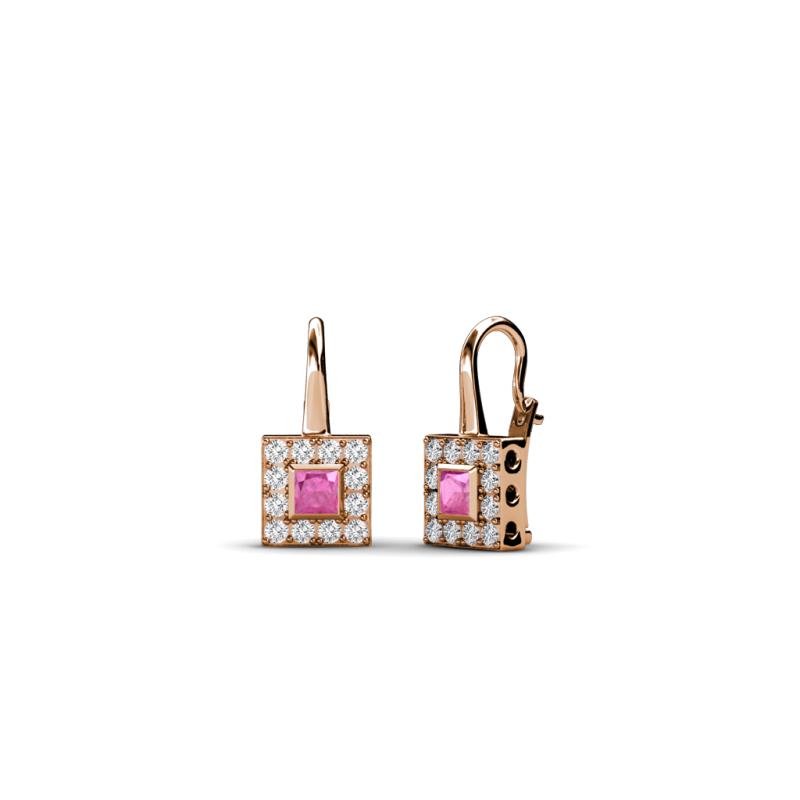 Esme Pink Sapphire Dangling Earrings 