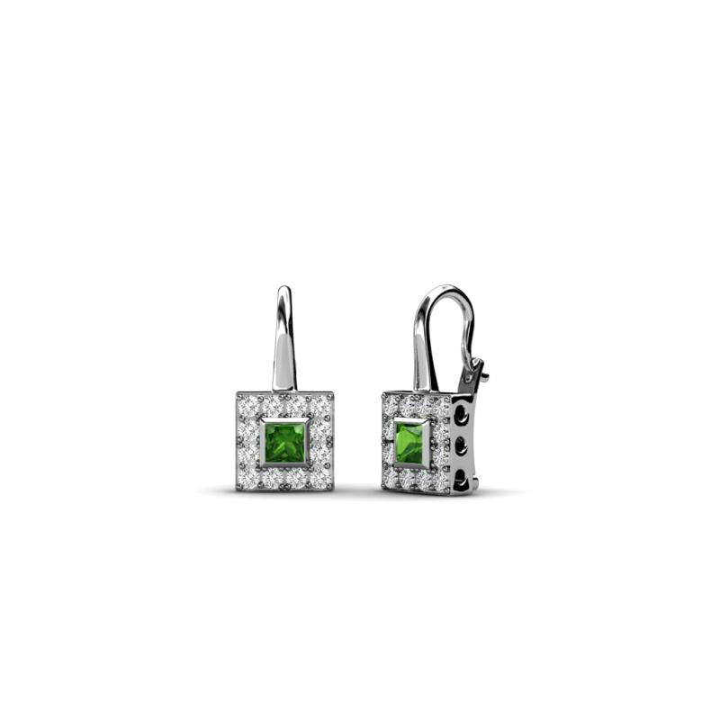 Esme Green Garnet Dangling Earrings 