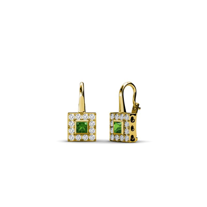 Esme Green Garnet Dangling Earrings 