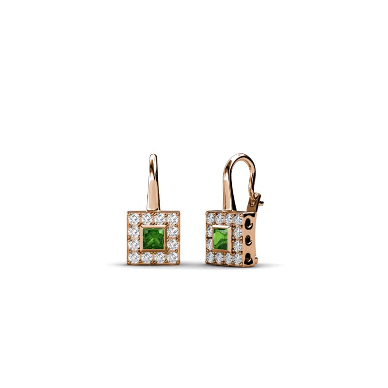 Esme Green Garnet Dangling Earrings 