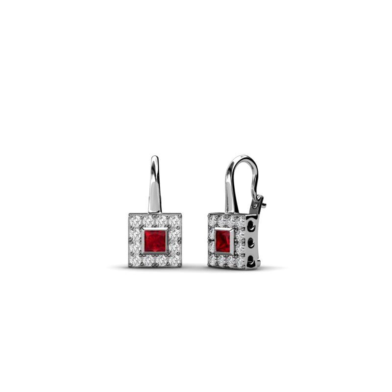 Esme Red Garnet Dangling Earrings 