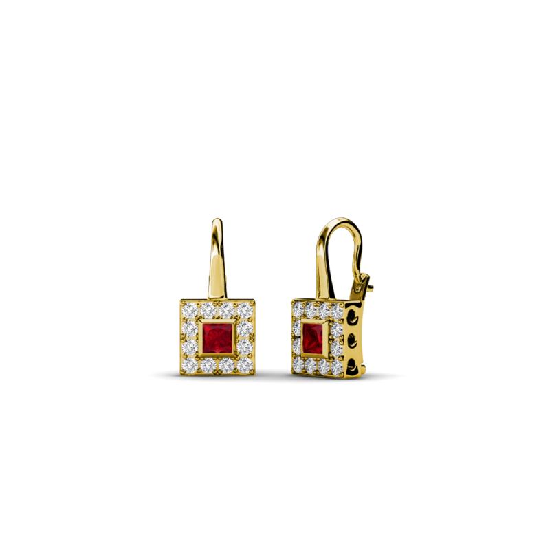 Esme Red Garnet Dangling Earrings 