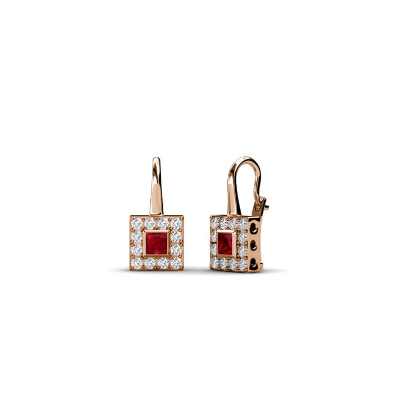 Esme Red Garnet Dangling Earrings 