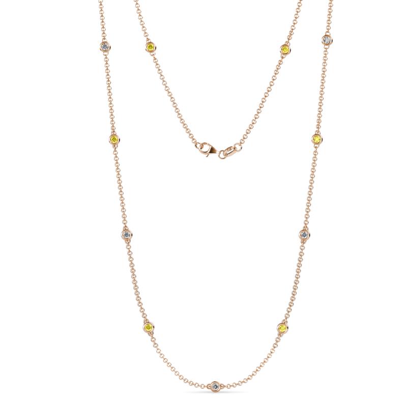 Asta (11 Stn/2.7mm) Yellow Sapphire and Lab Grown Diamond on Cable Necklace 