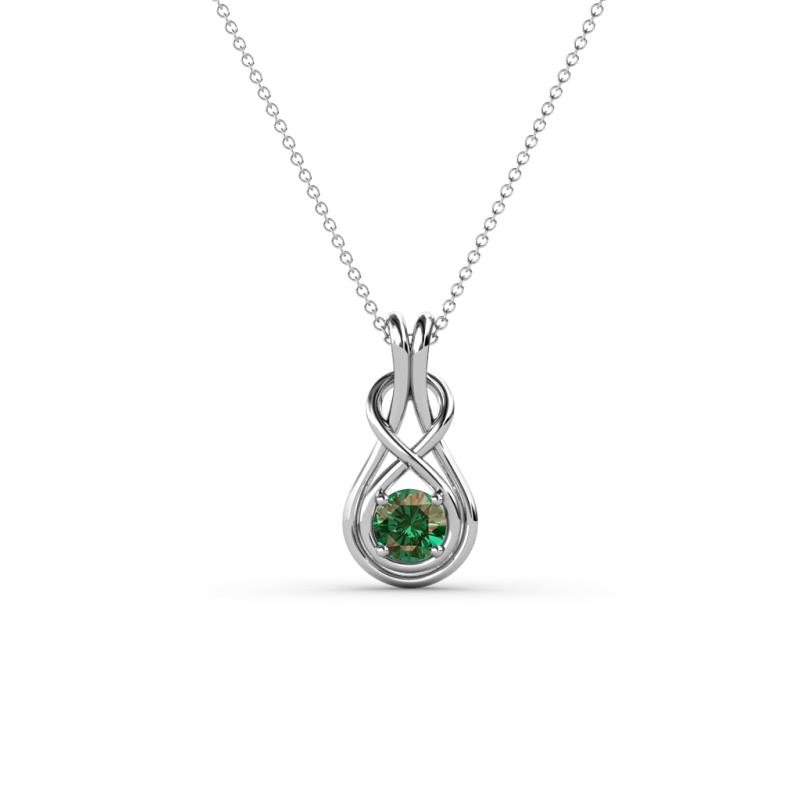 Amanda 3.00 mm Round Lab Created Alexandrite Solitaire Infinity Love Knot Pendant Necklace 