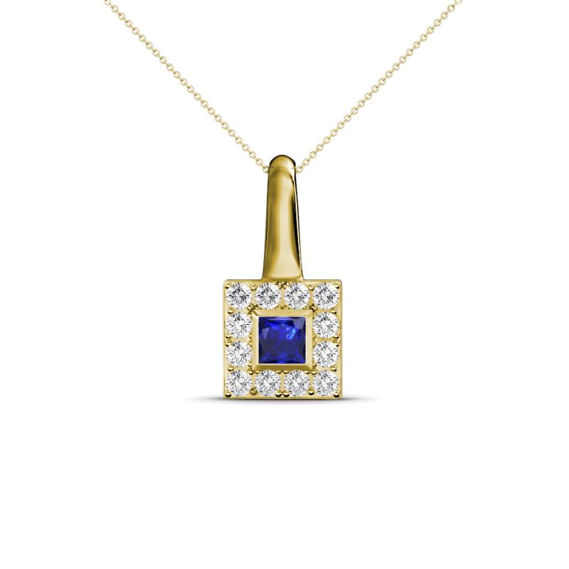 Angela Blue Sapphire and Diamond Pendant 