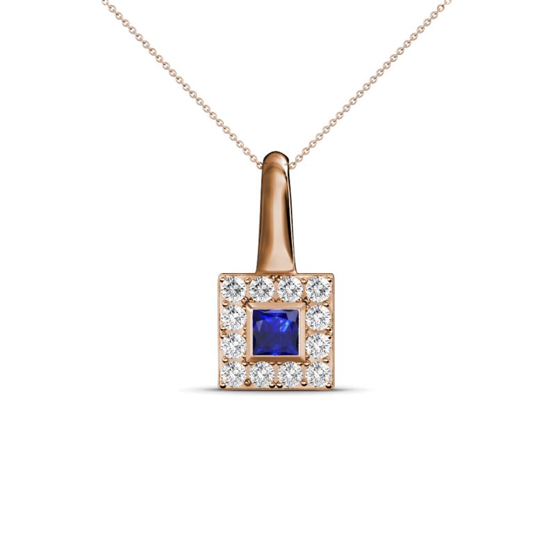Angela Blue Sapphire and Diamond Pendant 