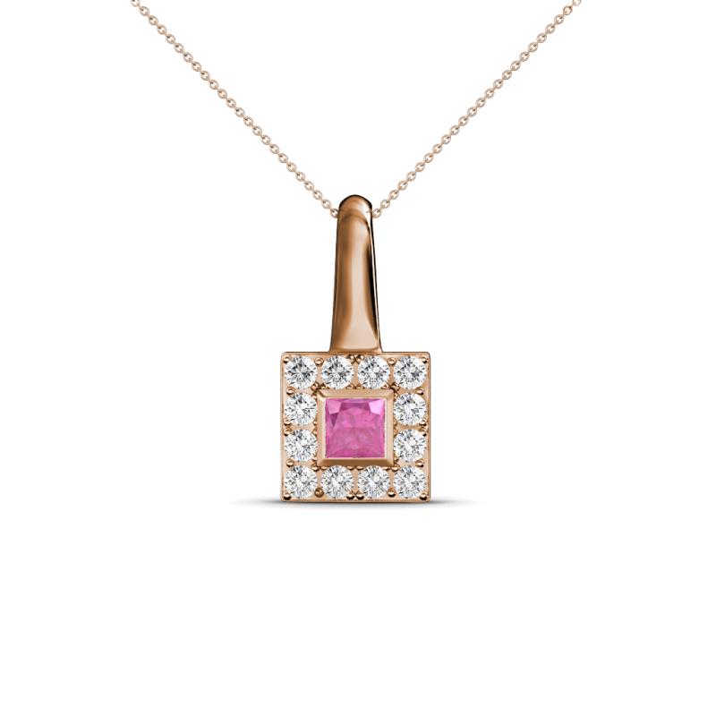 Angela Pink Sapphire and Diamond Pendant 