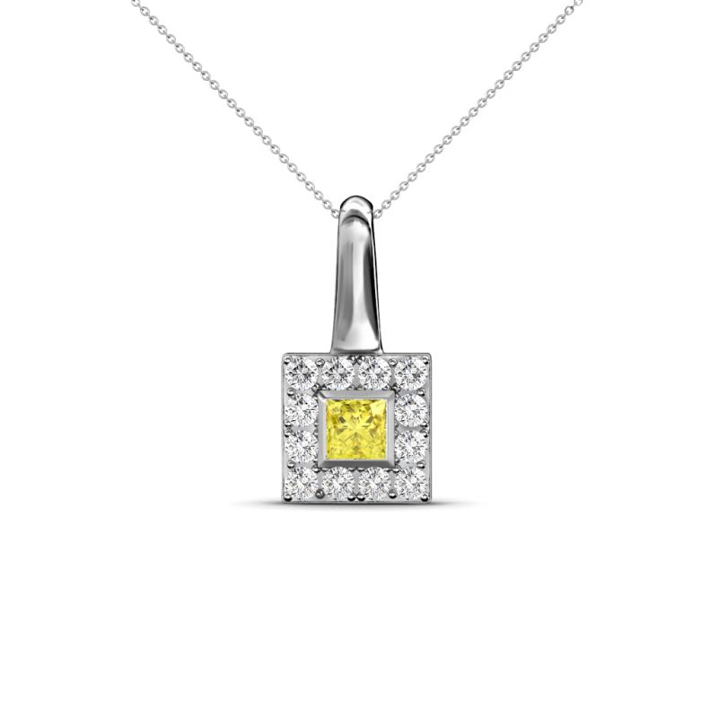 Angela Yellow Sapphire and Diamond Pendant 