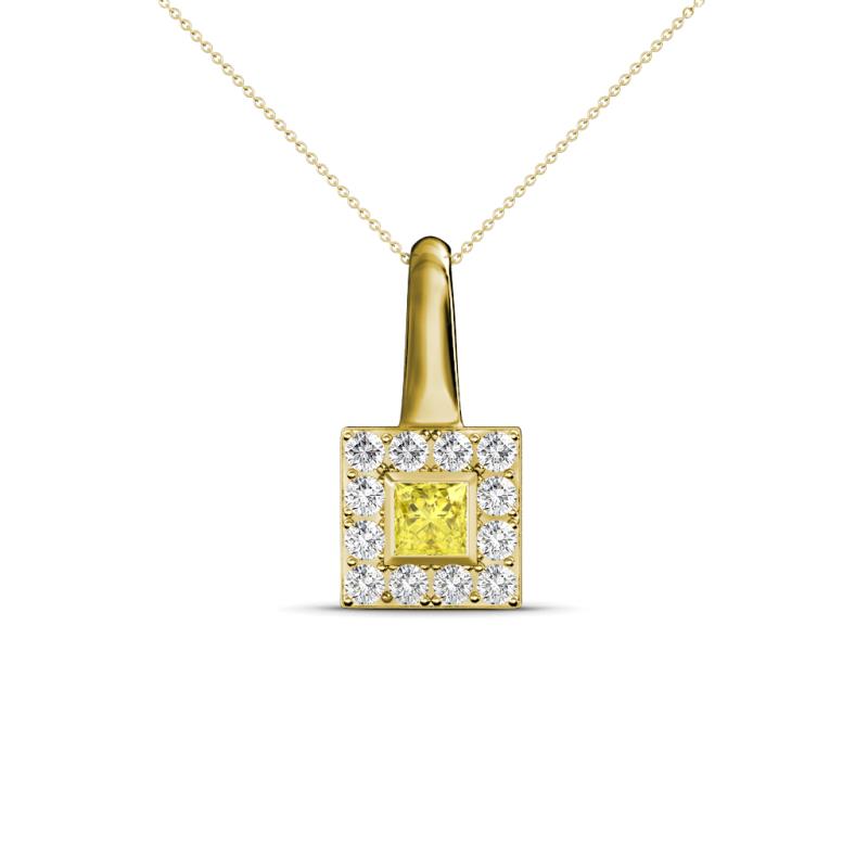 Angela Yellow Sapphire and Diamond Pendant 