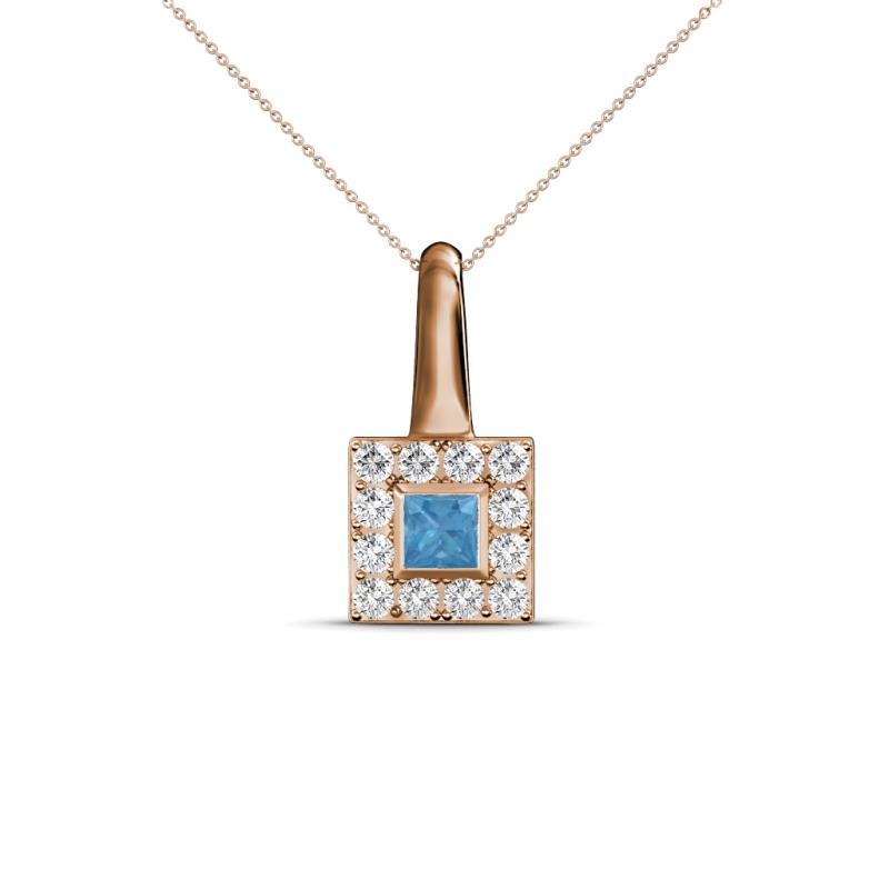 Angela Blue Topaz and Diamond Pendant 