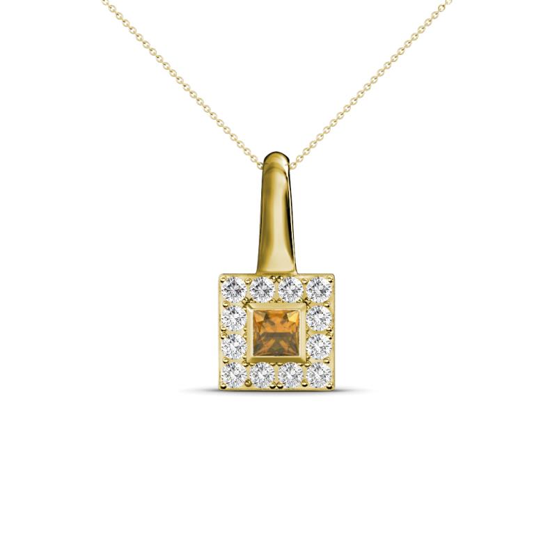 Angela Citrine and Diamond Pendant 